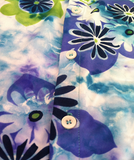 Blue-Green Floral Men's Button-Down Running / Golfing Shirt